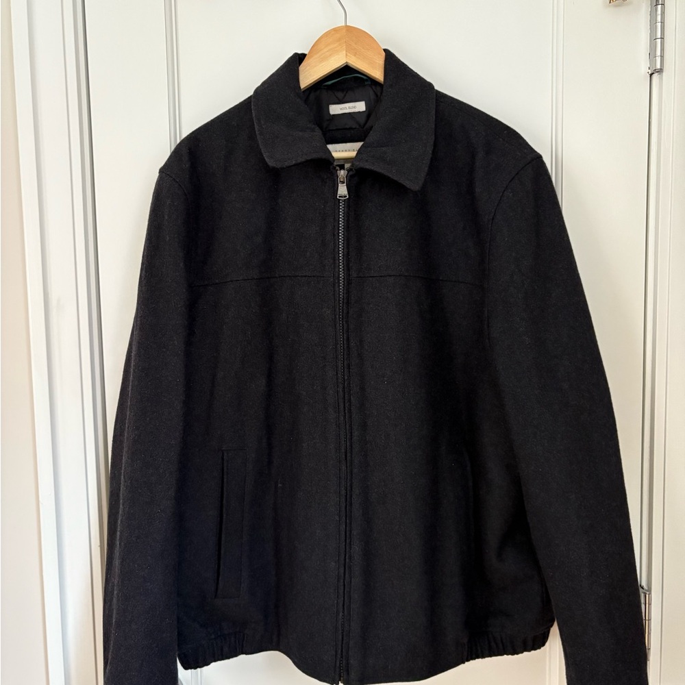 Perry Ellis Navy Wool Blend Jacket